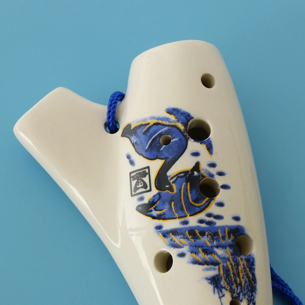Alto C 12 Hole Ceramic Ocarina Classic Musical Instrument for Beginner