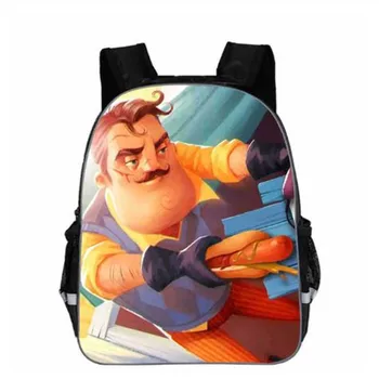 

11/16Inch Backpack Hello Neighbor Bag Children School Bags New Famous Delivery Service Printed Book Bags