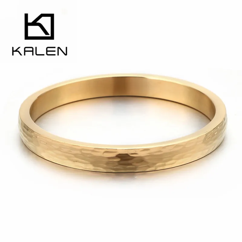 

KALEN Simple Femme Gold Silver Rose Gold Stainless Steel Shiny Bangles For Women Party Classic Brazaletes Elegant Jewelry