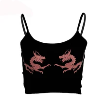 Best Price Women Cropped Dragon Print Cami Summer Sexy Black Spaghetti Strap Backless Crop Top 2018 Streetwear Bralet Tops Women Best Price Women Cropped Dragon Print Cami Summer Sexy Black Spaghetti Strap Backless Crop Top 2018 Streetwear Bralet Tops Women