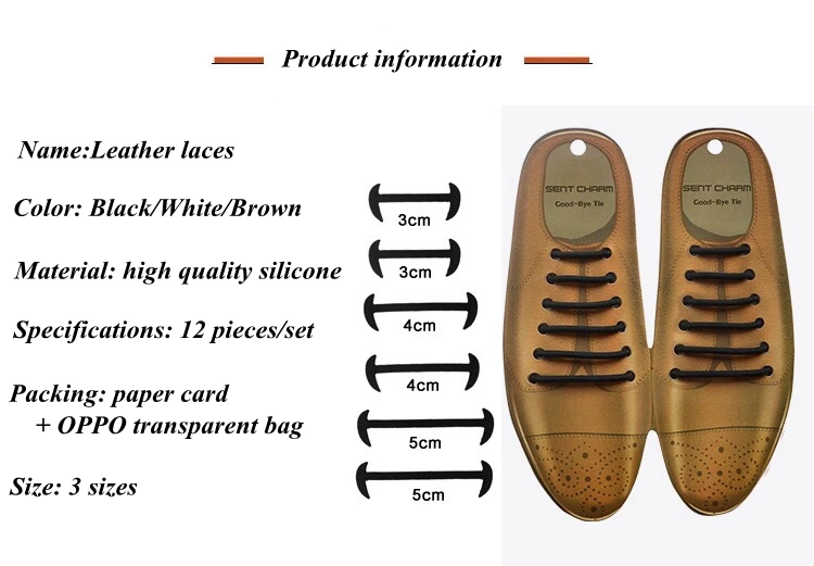 12 teile/satz Leder Silikon Schnürsenkel Turnschuhe Elastische Silikon Schnürsenkel Schuhe spitze Faul Keine Krawatte Schnürsenkel Geeignet Unisex Schnürsenkel – Detail 1