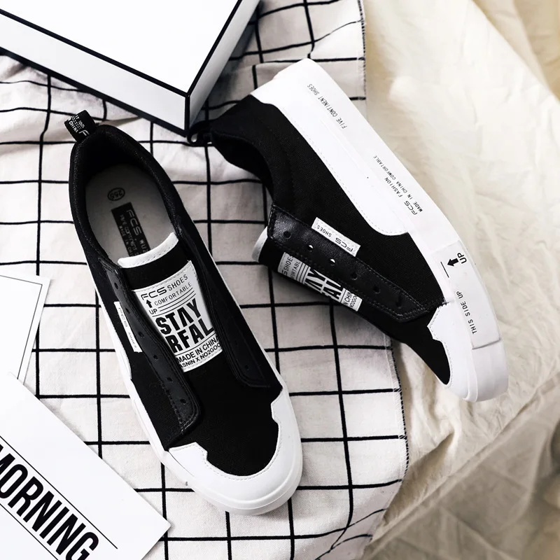 

M- Explosive shoes men's fashion trend breathable canvas Harajuku personality leisure outdoor activities a pedal lazy shoes