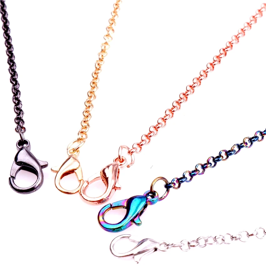 1pcs 5 Colors Custom size copper Link Rolo Chain long Necklace For Floating locket pendant DIY Jewelry Making | Украшения и