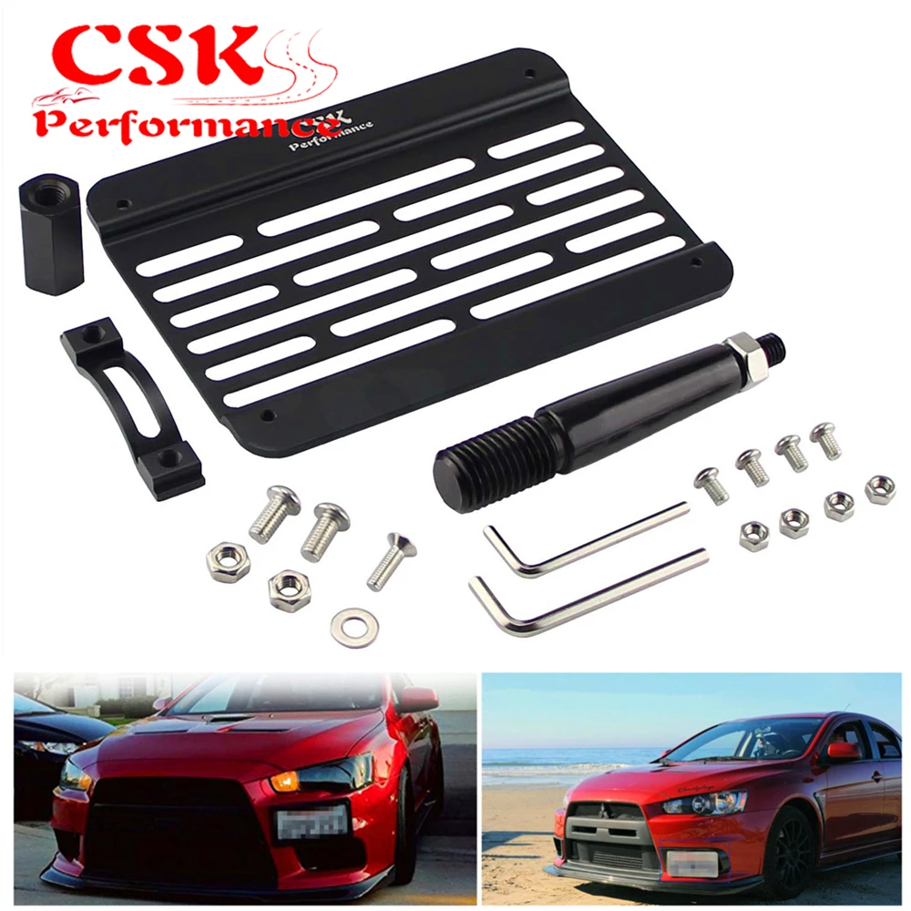 Bumper Tow Hook License Plate Mounting Bracket Holder Fits For Lancer