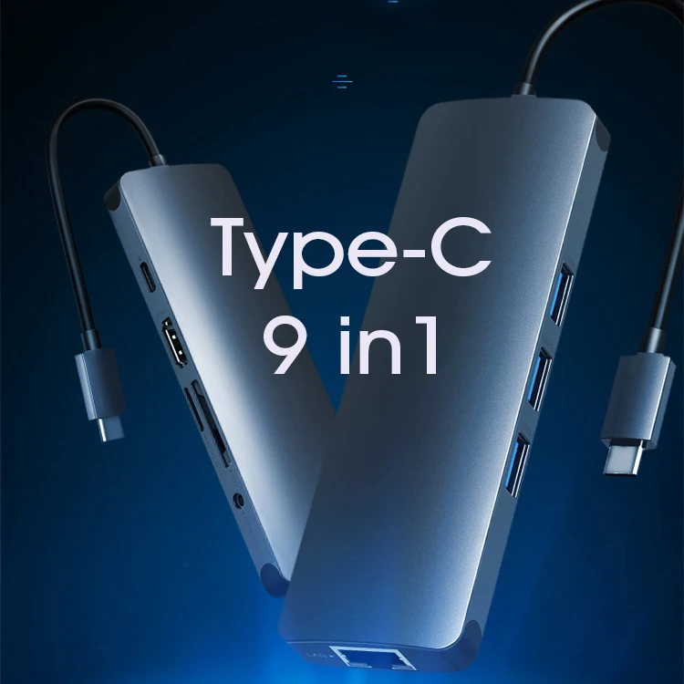 Тип-c ноутбук смарт Док-станция для подзарядки телефона 9 в 1 USB HDMI адаптер совместимый для Macbook Hp Dell lenovo samsung huawei Xiaomi