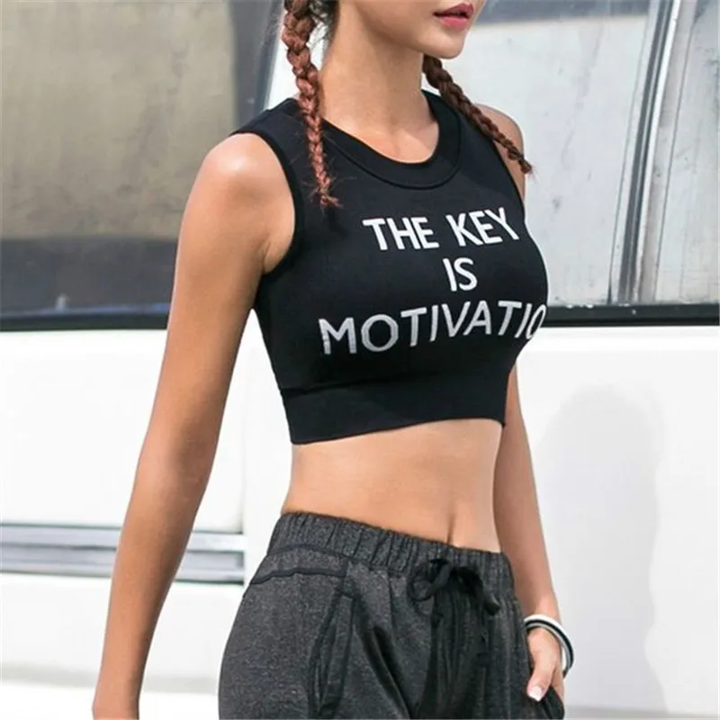 Sports Yoga Top Fashion Women Girl Sport wear GYM Crop top Summer Sleeveless Fitness workout Tank