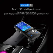 Автомобильное зарядное устройство с ЖК-экраном, fm-передатчик, двойной USB, зарядка, MP3 аудио, музыкальный плеер, Bluetooth 5,0, U диск/TF карта для xiaomi