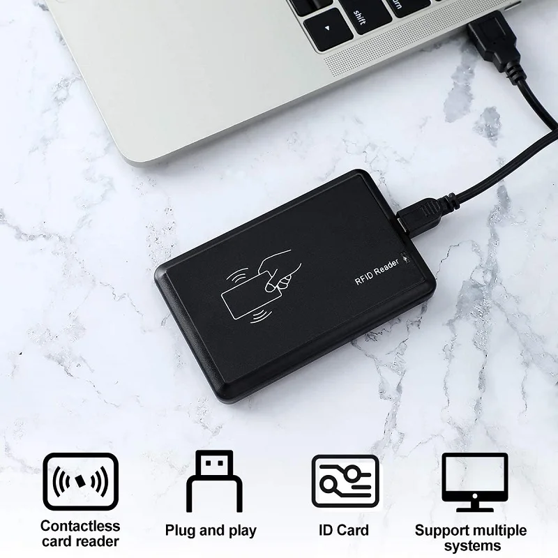 

New USB RFID Card Sensitivity Smart Card Reader 125khz Contactless Proximity Sensor Smart ID Card Reader EM4100 RFID Card Reader
