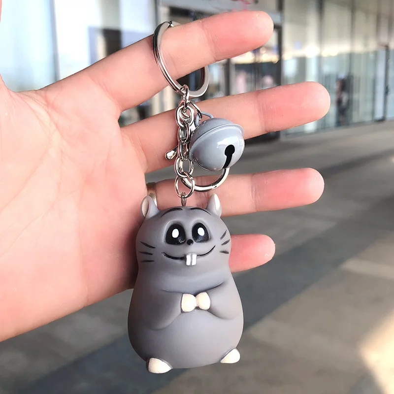 standing rat grey Год мыши счастливой крысы брелок для женщин сжимает делая звук розыгрыш, хитрый стресс облегчение брелок подарок брелок талисманы - Цвет: standing rat grey