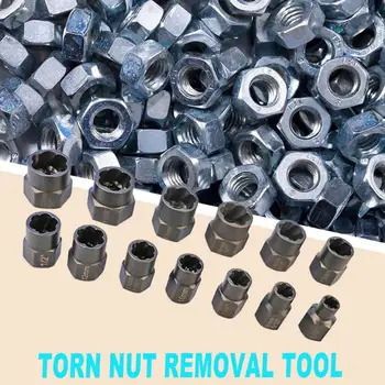 

13Pcs Multifunction Damaged Bolt Nut Screw Remover Extractor Removal Set Nut Removal Socket Hand Tool Kit with Box