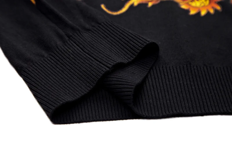 Дракон печати Trui Erkek Kazak Sueter Hombre животное Gedrukt Trui Мужская мода Trui Slim Fit Pull Homme Chompas Hombre
