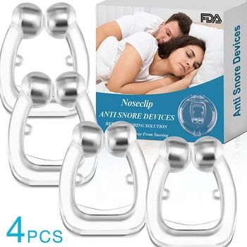 

Silicone Magnetic Anti Snore Stop Snoring Nose Clip Sleep Tray Sleeping Aid Apnea Guard Night Device with Case 5.0