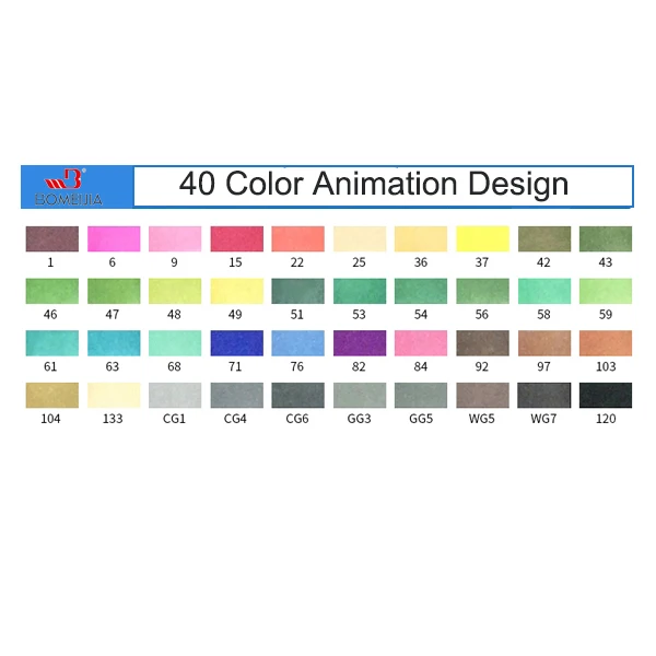 Улучшенный 30/40/60/80/168 Цвет маркер для рисования набор двойной головой художественный эскиз жирной на спиртовой основе маркеры для анимации Manga - Цвет: 40 Animation Set