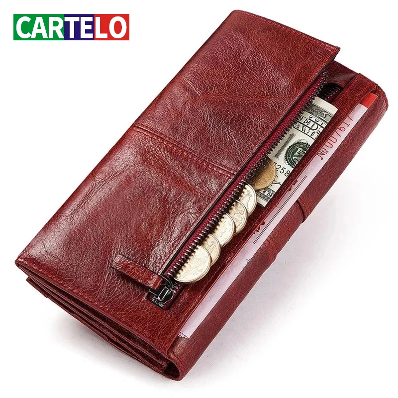 Clutch Wallet Large-Capacity Multi-Card-Slot Anti-Theft Fashion Ladies Long for CARTELO