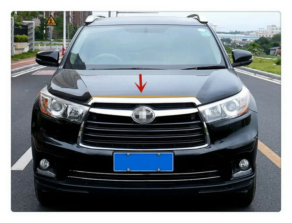 Хромированная передняя решетка капота Крышка Капота отделка Подходит для Toyota Highlander