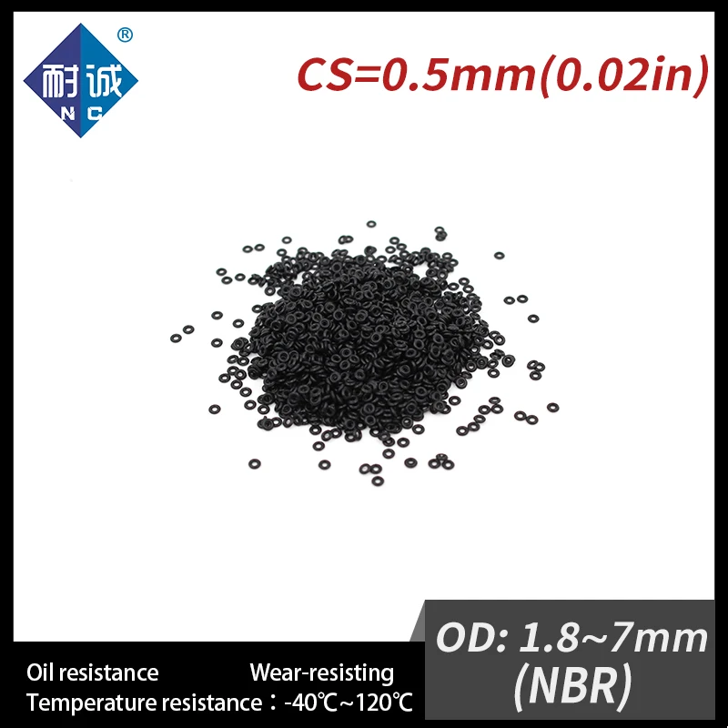 Rubber O Rings Keycap O Rings Silicone O Rings 10PCS/Lot Nitrile Rubber NBR CS 0.5mm OD1.8/2.5/2.8/3/3.5/4/4.5/5/7mm O Ring Gasket Oil Resistant Waterproof