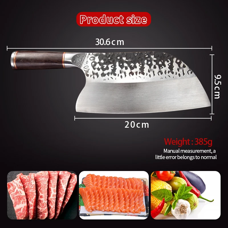7.5" Handmade Forged Kitchen Knife Serbian Style Meat Chopping Slicing Vegetables Cutter Fish Fillet Chef Knife Stainless Steel