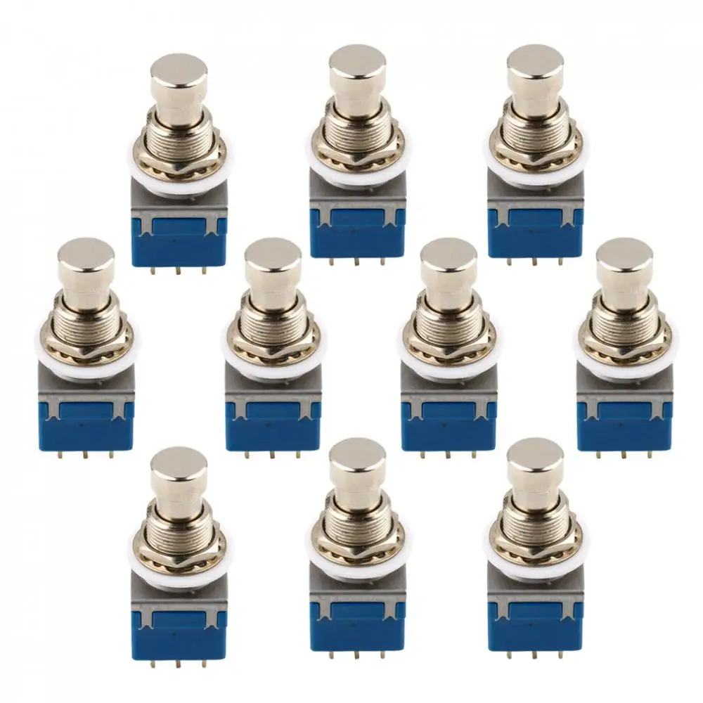 9-pin Electric Bass Guitar Effects Stomp Switch Footswitch Blue Pack of 10