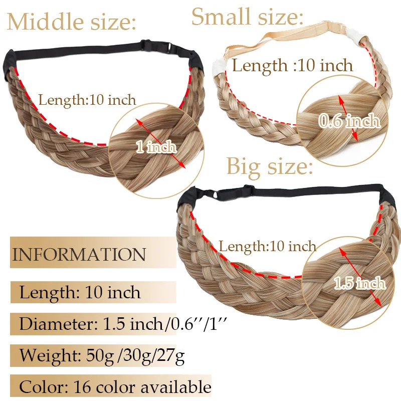 Women Hairbands My-Lady Synthetic Braided Headbands Twist Elastic Hair Headband With Adjustable Belt Braiding Hair Accessories Plaited Hairpiece