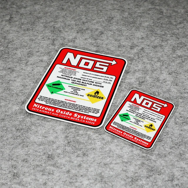 Adesivi per auto da corsa NOS sistemi di ossido di azoto adesivi Tuning  Racing bottiglia in