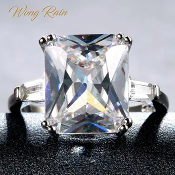 

Wong Rain Vintage 100% 925 Sterling Silver White Topaz Gemstone Wedding Engagement White Gold Ring Fine Jewelry Gifts Wholesale
