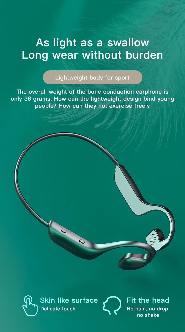 G100 Wireless Bluetooth Headphones Surround Sound Bone Conduction Earphones Waterproof Sport Noise Reduction Earbuds Earphone
