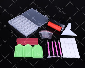

2020 NEW 5D Diamond Painting Tools and Accessories Kits Roller pen Clay Tray stylo Diamond Embroidery Tray Box sets
