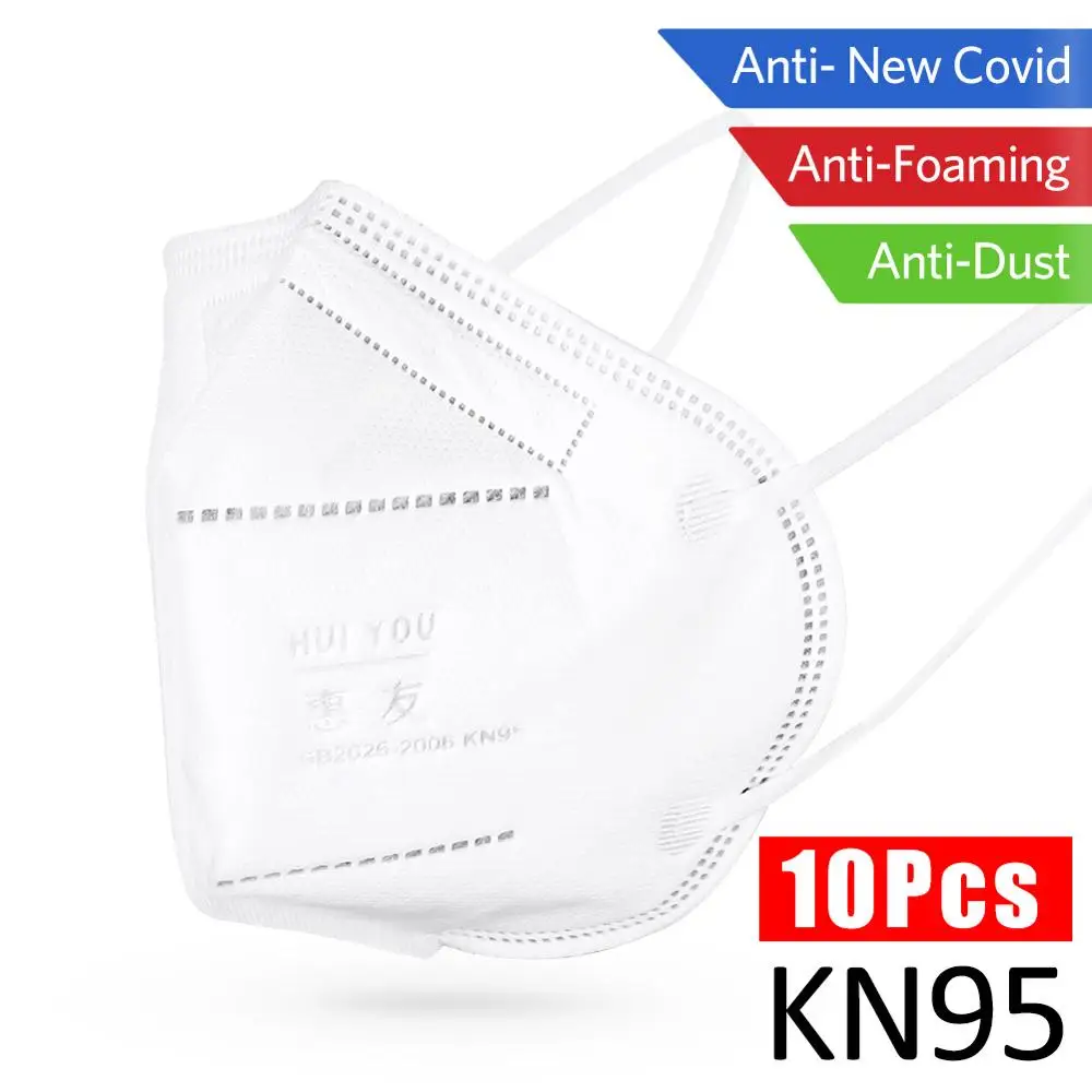 

10Pcs KN95 Mask 4-Layer Anti Infection N95 Face Mask PM2.5 Dustproof Protective 95% Filtration KN95 Mouth Cover Respirator
