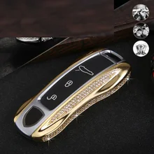 Ключ с бриллиантами кольцо сумка крышка брелок декорация ключ чехол для Porsche Panamera Cayenne