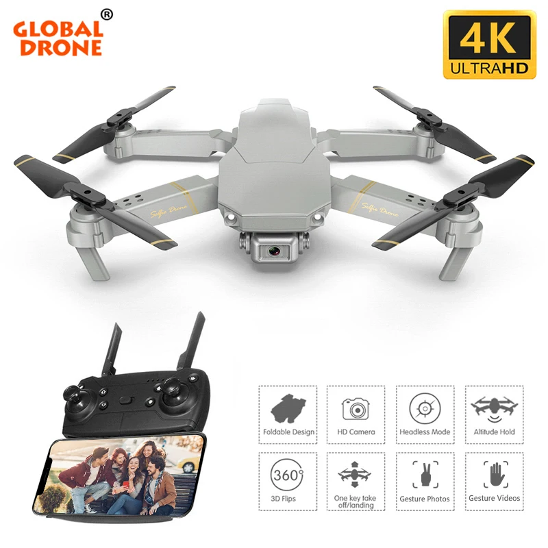 Global Drone 4K Dron ANU Дроны с камерой 4K HD воздушный видео Квадрокоптер RC вертолет Квадрокоптер FPV Дрон X PRO VS E58 E520