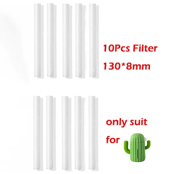 340 мл USB кактус увлажнитель воздуха ароматерапия диффузор тумана Fogger Мини Арома распылитель автомобильный диффузор для эфирных масел - Цвет: 10pcs filter