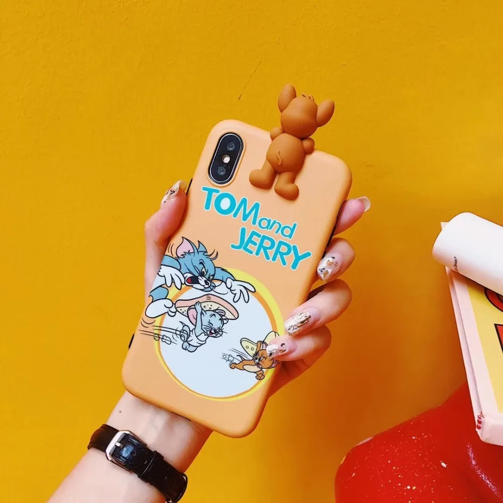 Горячая Анимация 3D том Джерри Мягкий силиконовый чехол для Iphone XR 6 7 7plus 8 8plus X XS чехол для телефона