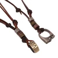 Colar de steampunk vintage para homens e mulheres, colar com números romanos e isqueiros, corrente de joias com pingente de couro genuíno