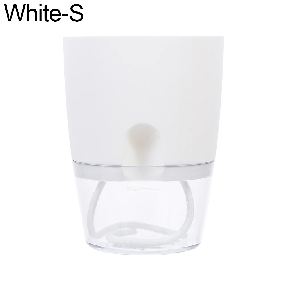 2-Layer Lazy Self-watering Flowerpot Sprinkling Fower Pot Automatic Water Container with Cotton Rope Home Garden Decor 
