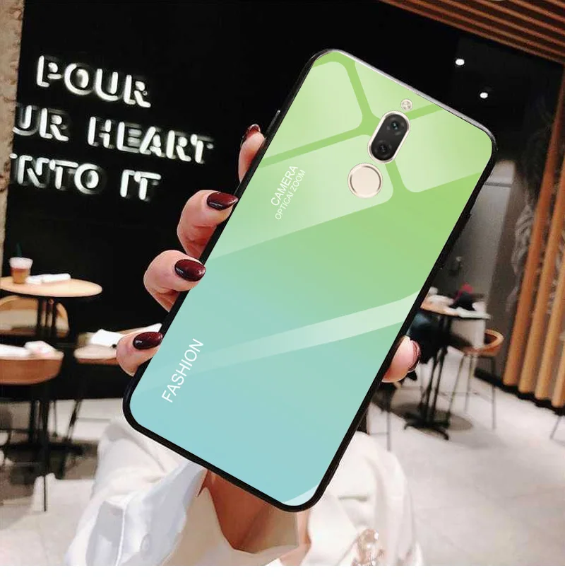 Градиентный чехол из закаленного стекла для huawei Nova 2i RNE-L21 мягкие края сумки для huawei Mate 10 Lite 5," задняя защитная крышка