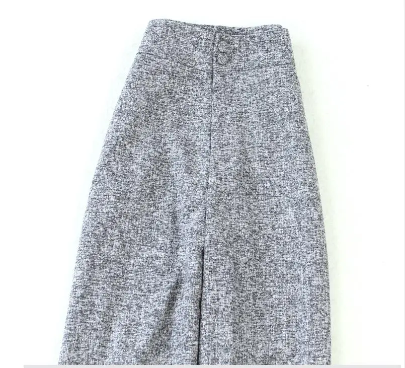 Женская осенне-зимняя коллекция года, серый ароматный ветряной жилет с листьями лотоса+ широкие брюки с высокой талией, шерстяной костюм