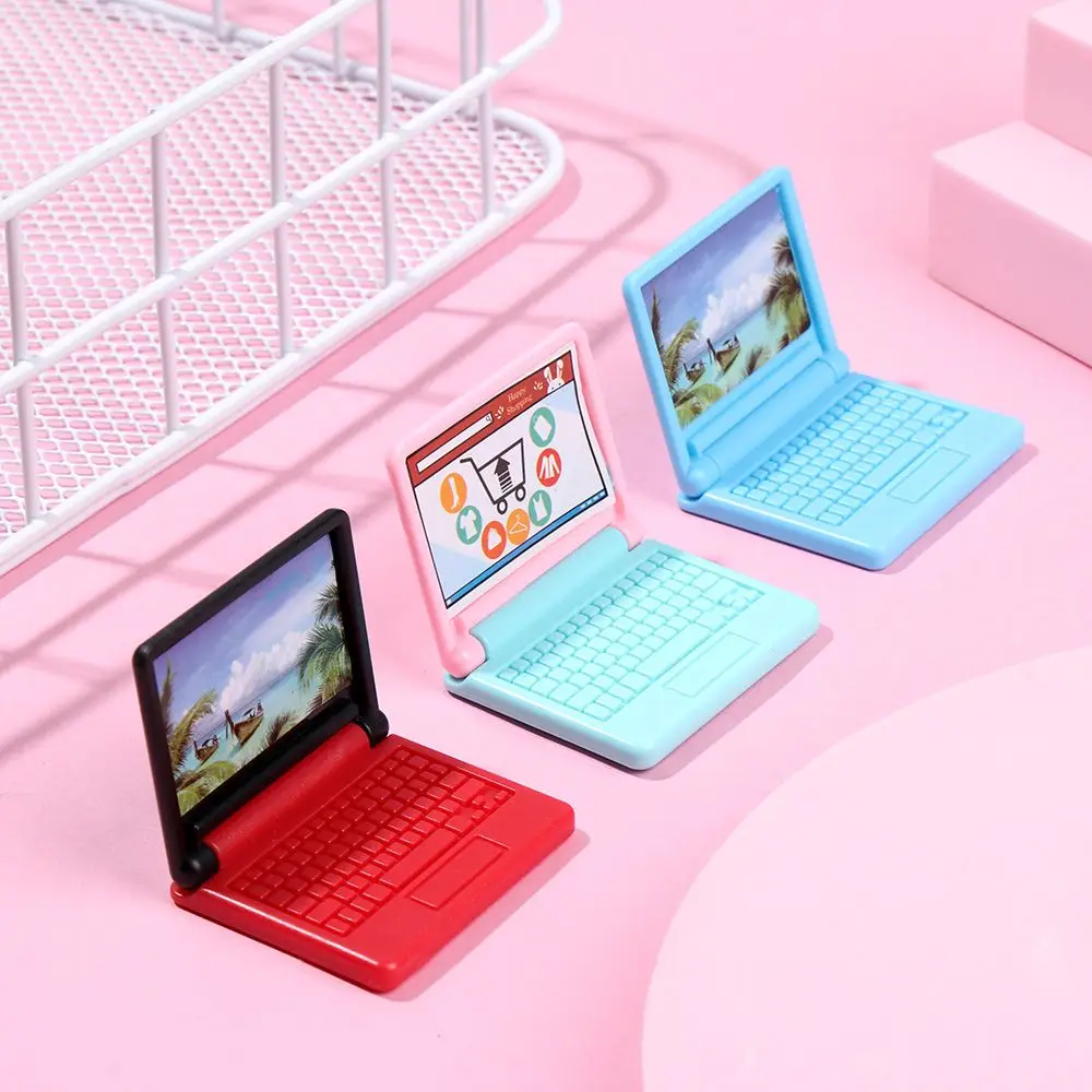 1 Pc Doll Mini Laptop folded Notebook Doll office toy Fashion Imitation Mini computer Collapsible Doll Accessories