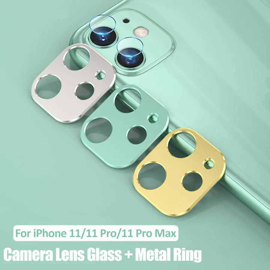 

Camera Lens Full Cover Protective Metal Ring + Tempered Glass Case For iPhone 11 Pro XS Max XR X Back Camera Lens Protector Case