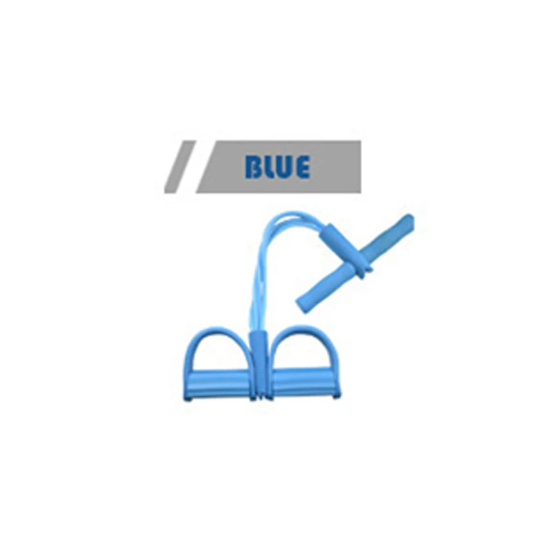 4 трубки сильные фитнес-Эспандеры латексные педали тренажер для ног тяговые веревки для сидения Йога Спорт Пилатес оборудование для похудения - Цвет: Синий