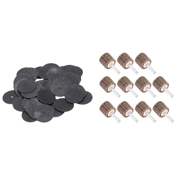 

50Pcs for Dremel Cutting Discs Resin Fiber Cut Off Wheel Discs & 20 Pack Mounted Flap Wheel 80 Grit Sanding Flap Wheels