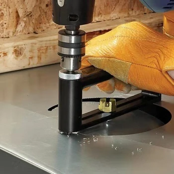 

ABSF Metal Hole Opener Adjustable Sheet Metal Hole Opener Sheet Metal Cutter Tool with Aluminum Alloy Handle