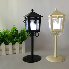 Мини-размер Европейский уличный фонарь стеклянный ветровой светильник лампа Железный подсвечник свадебный фонарь для оформления дома ремесла подарки