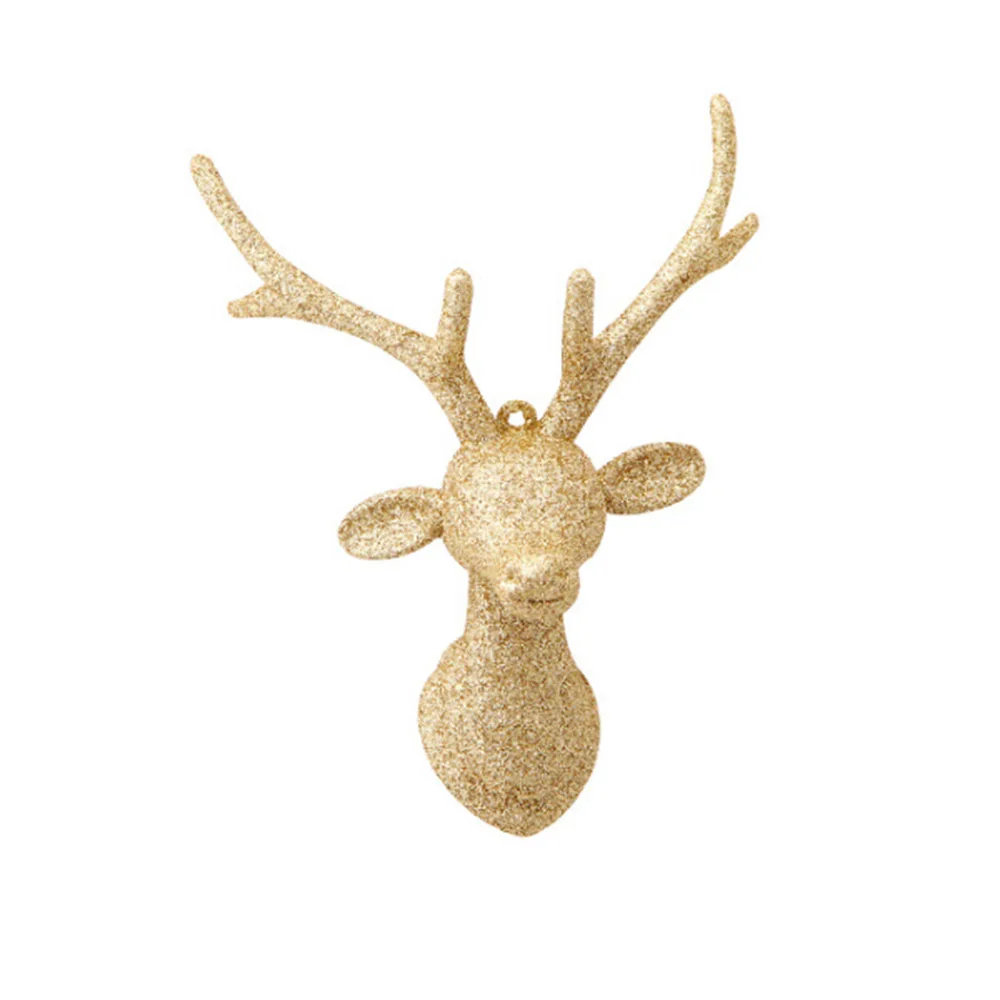 Cartoon Elk Pendant Xmas Party Decor Christmas Tree Decor Deer Pendants Christmas Decoration for Home Wedding Wall - Цвет: gold