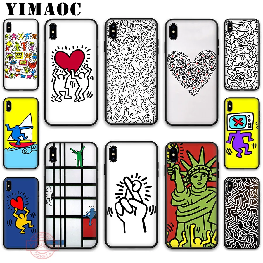 YIMAOC Keith Haring art Soft Silicone Case Cover for Apple iPhone 5 5S SE 6 6S 7 8 Plus X XS XR 11 Pro Max Back Shell | Мобильные