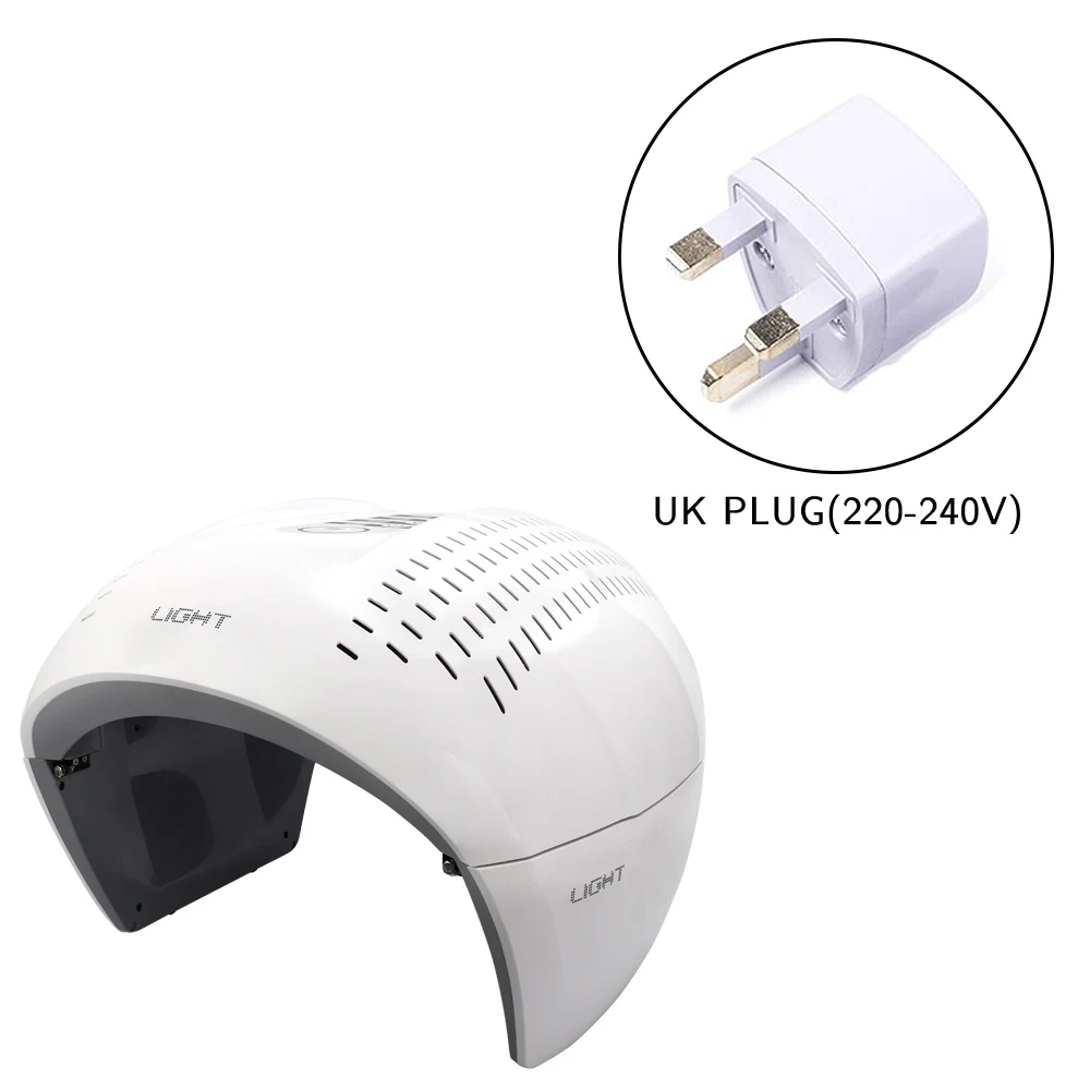 UK plug Deciniee 7 цветов PDT фотон, светодиодный свет маска для лица терапия по омоложению кожи анти-удаление морщин, акне уход за кожей косметическое устройство - Цвет: UK plug