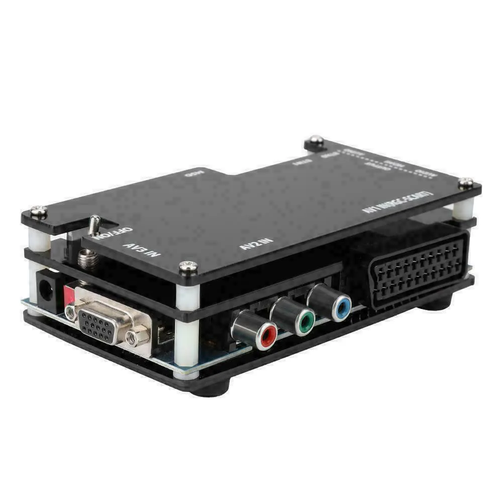 

HDMI Practical Converter Kit Retro Game Console With Remote Control LCD Display OSSC Accessories Home Black For PlayStation2