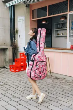 

New 40/41 Inch Fashion Folk Acoustic Guitar Bag Canvas Guitar Backpack Carrying Case Waterproof Backpack Carry Case Cover