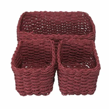 

Hot 3 in 1 Rattan Non-woven Storage Box Home Foldable Storage Basket Bra Underwear Organizer fruit basket Closet Drawer Divider