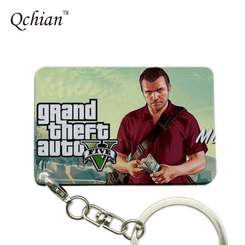 Игра PS4 GTA 5 Grand Theft Auto 5 брелок деревянный брелок для мужчин вентиляторы Grand Theft Авто Rock Звездный брелок пряжки для ключей