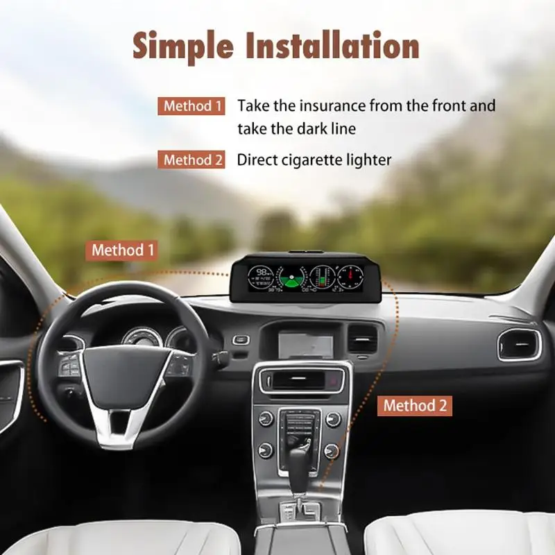 VODOOL GPS GEHEN-2 Multifunktionale Auto Hang Meter Gauge Tacho Neigungsmesser Kompass Höhe Spannun